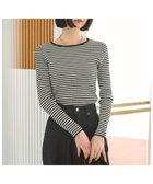 【アンフィーロ 自由区/UNFILO】のマイビューティ リブボートネック ニット グレージュ×ブラック|ID: prp329100004343117 ipo3291000000033455481