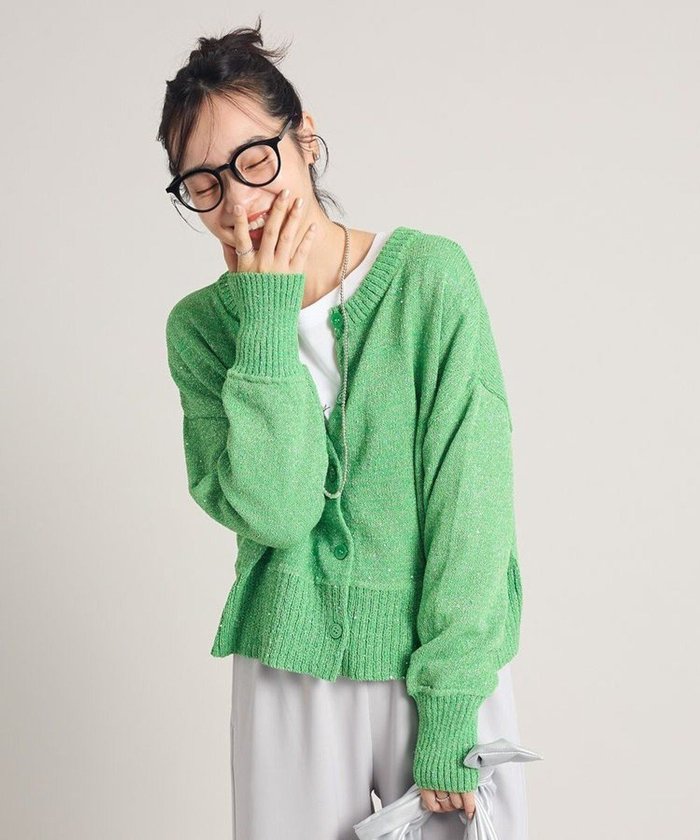 【グリーンパークス/Green Parks】の2way スパンコールニットプルオーバー インテリア・キッズ・メンズ・レディースファッション・服の通販 founy(ファニー) https://founy.com/ ファッション Fashion レディースファッション Fashion for Women トップス・カットソー Cut & Sew Tops ニット Knit Tops & Sweaters カジュアルプルオーバー・ニットトップス Pullovers & Knit Tops / Casual Pullovers おすすめ Recommended / Our Picks コンパクト Compact, Small Size スリーブ Sleeve, Long Sleeve / Short Sleeve セーター Sweater, Knitwear ポケット Pocket, Pocket Detail 再入荷 Restock / Back in Stock 夏 Summer 春 Spring S/S・春夏 SS, Spring/Summer, Warm Season |ID: prp329100004347212 ipo3291000000032453202