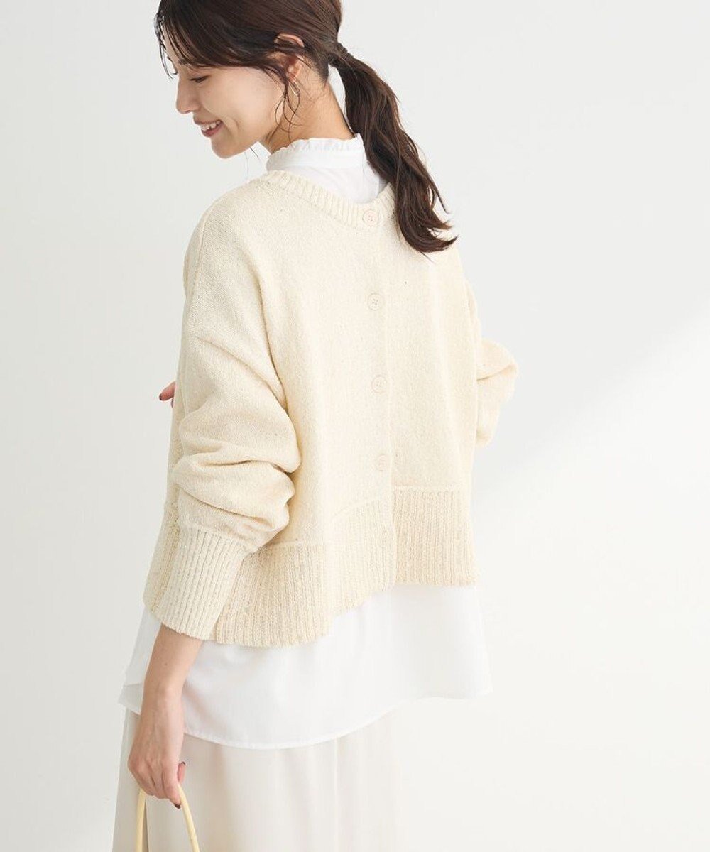 【グリーンパークス/Green Parks】の2way スパンコールニットプルオーバー インテリア・キッズ・メンズ・レディースファッション・服の通販 founy(ファニー) 　ファッション　Fashion　レディースファッション　Fashion for Women　トップス・カットソー　Cut & Sew Tops　ニット　Knit Tops & Sweaters　カジュアルプルオーバー・ニットトップス　Pullovers & Knit Tops / Casual Pullovers　おすすめ　Recommended / Our Picks　コンパクト　Compact, Small Size　スリーブ　Sleeve, Long Sleeve / Short Sleeve　セーター　Sweater, Knitwear　ポケット　Pocket, Pocket Detail　再入荷　Restock / Back in Stock　夏　Summer　春　Spring　S/S・春夏　SS, Spring/Summer, Warm Season　Ecru|ID: prp329100004347212 ipo3291000000032453204