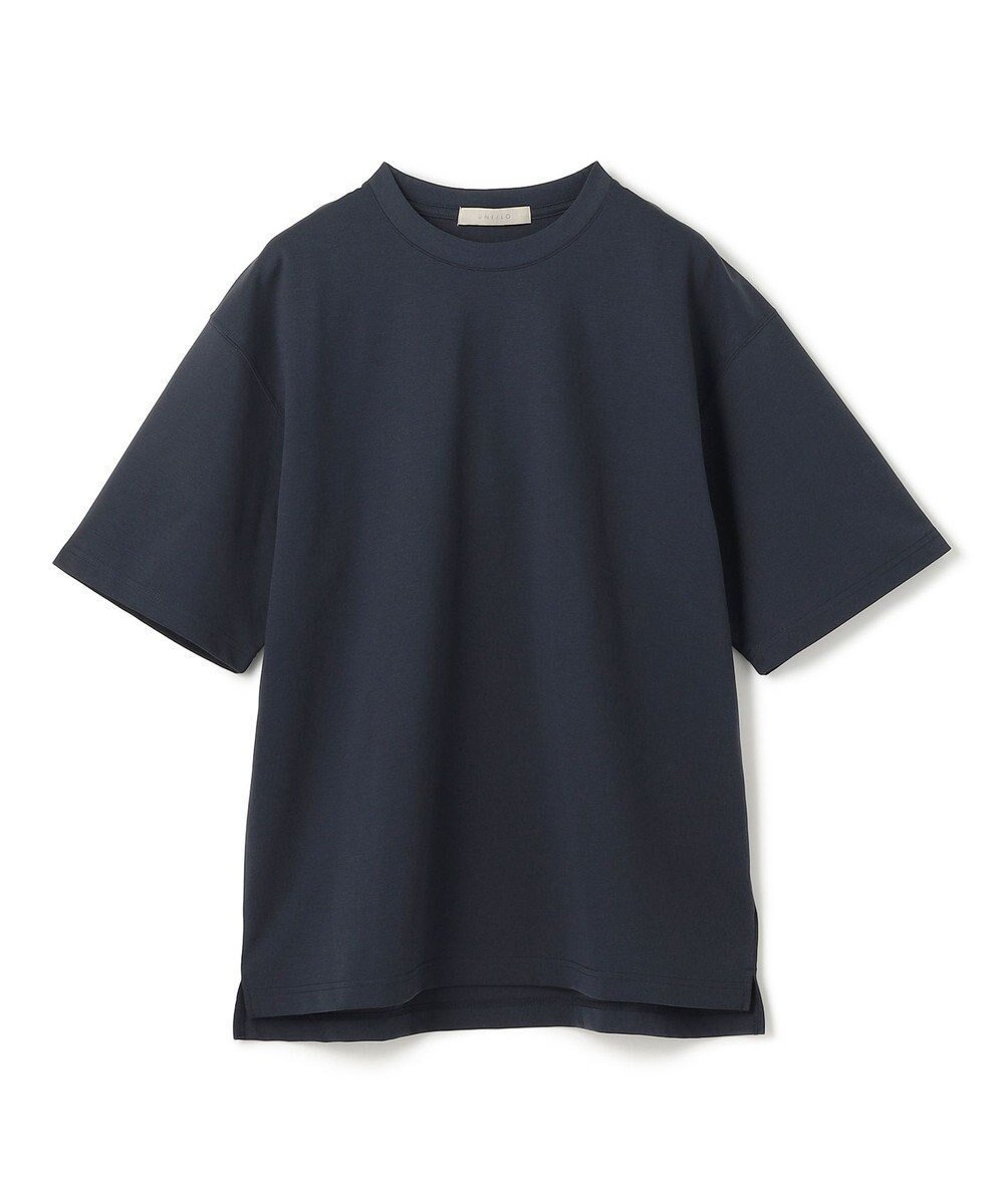 【アンフィーロ/UNFILO / MEN】のスマート ストレッチ ワイドTEE インテリア・キッズ・メンズ・レディースファッション・服の通販 founy(ファニー) 　ファッション　Fashion　メンズファッション　MEN　トップス・カットソー　Tops/Tshirt/Men　シャツ　Shirts　カットソー　Cut And Sew　シルケット　Mercerization　ストレッチ　Stretch　スマート　Smart　スリーブ　Sleeve　ビジネス 仕事 通勤　Business　ベーシック　Basic　ロング　Long　ワイド　Wide　半袖　Short Sleeve　夏　Summer　定番　Standard　春　Spring　S/S・春夏　Ss・Spring/Summer　ネイビー|ID: prp329100004350662 ipo3291000000030382563