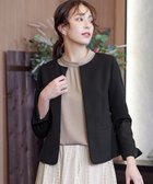 【ティアクラッセ/Tiaclasse】の【ダブルクロス・洗える】ノーカラージャケット ブラック|ID: prp329100004353838 ipo3291000000033585853