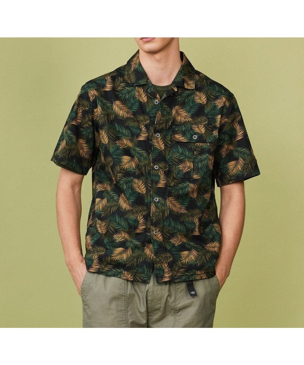 【ジョセフ アブード マウンテン/JOSEPH ABBOUD MOUNTAIN】の【通気性・腰ポケット付き】ジャングルリーフプリント 半袖シャツ インテリア・キッズ・メンズ・レディースファッション・服の通販 founy(ファニー) 　ファッション　Fashion　レディースファッション　Ladies' Fashion Online　トップス・カットソー　Tops/Tshirt　シャツ/ブラウス　Shirts/Blouses　おすすめ　Recommend　プリント　Print　ポケット　Pocket　リラックス　Relax　リーフ　Leaf　半袖　Short Sleeve　吸水　Water Absorption　夏　Summer　春　Spring　S/S・春夏　Ss・Spring/Summer　羽織　Haori　ダークグリーン系6|ID: prp329100004355478 ipo3291000000032645430