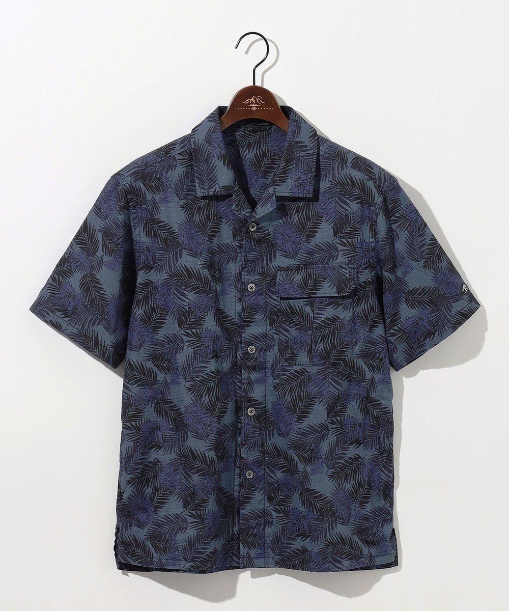 【ジョセフ アブード マウンテン/JOSEPH ABBOUD MOUNTAIN】の【通気性・腰ポケット付き】ジャングルリーフプリント 半袖シャツ インテリア・キッズ・メンズ・レディースファッション・服の通販 founy(ファニー) 　ファッション　Fashion　レディースファッション　Ladies' Fashion Online　トップス・カットソー　Tops/Tshirt　シャツ/ブラウス　Shirts/Blouses　おすすめ　Recommend　プリント　Print　ポケット　Pocket　リラックス　Relax　リーフ　Leaf　半袖　Short Sleeve　吸水　Water Absorption　夏　Summer　春　Spring　S/S・春夏　Ss・Spring/Summer　羽織　Haori　ネイビー系6|ID: prp329100004355478 ipo3291000000032645432