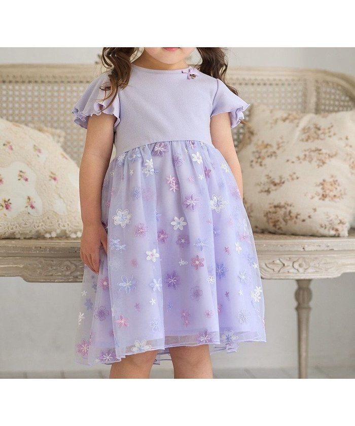 【エニファム/any FAM / KIDS】の刺繍チュールワンピース インテリア・キッズ・メンズ・レディースファッション・服の通販 founy(ファニー) https://founy.com/ ファッション Fashion キッズファッション KIDS ワンピース Dress/Kids ガーリー Girly チャーム Charm ポケット Pocket リボン Ribbon 夏 Summer 春 Spring S/S・春夏 Ss・Spring/Summer |ID: prp329100004357174 ipo3291000000030449960