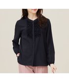 【エニィ スィス/any SiS】の【洗える】フリルディテール ブラウス ネイビー|ID: prp329100004357187 ipo3291000000034296189