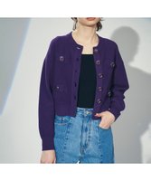 【グレース コンチネンタル/GRACE CONTINENTAL】のカノコショートニットカーディガン 人気、トレンドファッション・服の通販 founy(ファニー) ファッション Fashion レディースファッション WOMEN トップス・カットソー Tops/Tshirt ニット Knit Tops カーディガン Cardigans イエロー Yellow カーディガン Cardigan コンパクト Compact ショート Short トレンド Trend パープル Purple フロント Front ワイド Wide 今季 This Season 定番 Standard A/W・秋冬 Aw・Autumn/Winter・Fw・Fall-Winter |ID:prp329100004357312