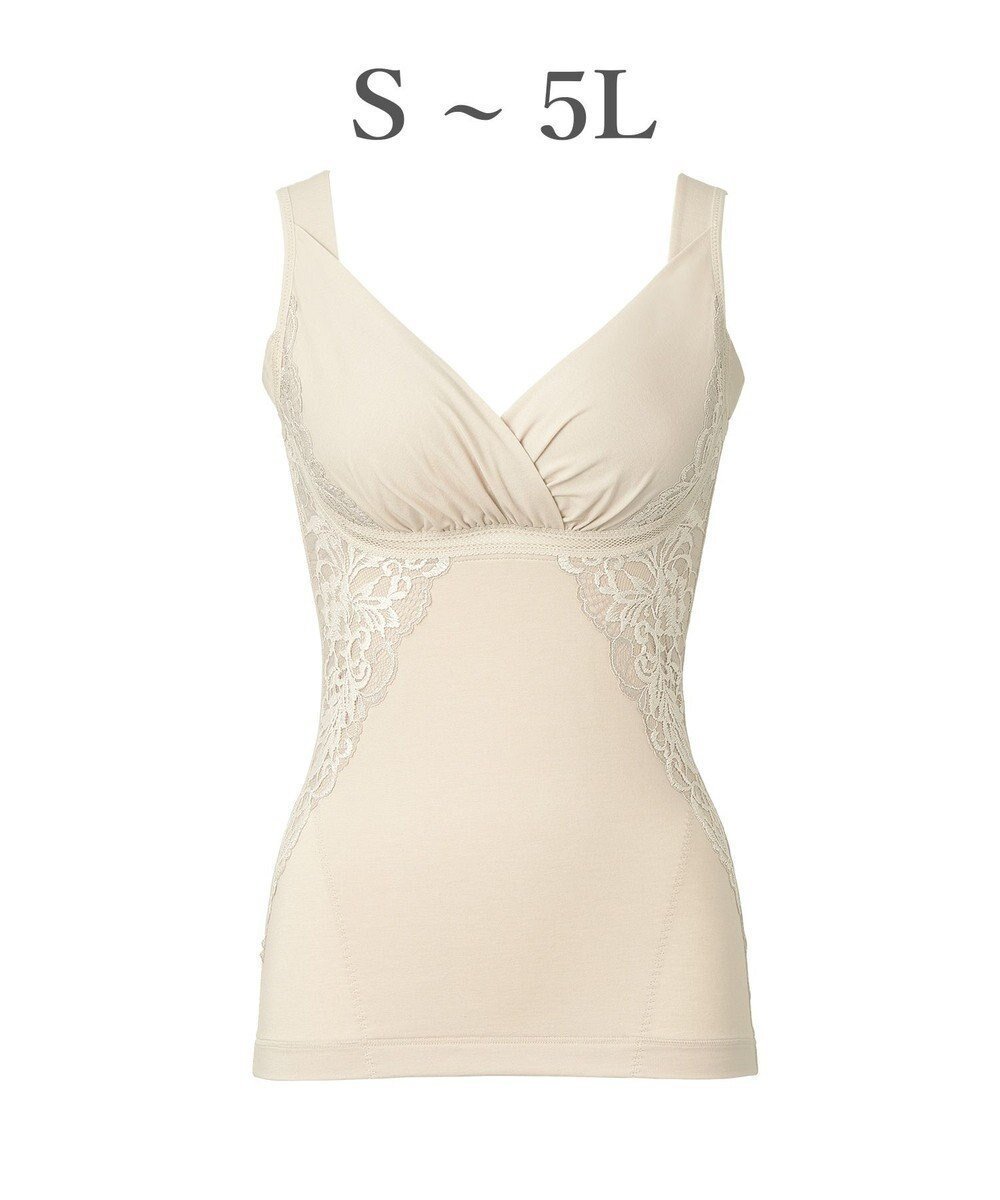 【ブラデリス ニューヨーク/BRADELIS New York】の【BRADELIS NewYork peace】綿混キャッチャーカップレースブラキャミ24 これ1枚でバストもお腹も程よく補正 綿混素材の補正下着 ボディスーツ インテリア・キッズ・メンズ・レディースファッション・服の通販 founy(ファニー) 　ファッション　Fashion　レディースファッション　WOMEN　トップス・カットソー　Tops/Tshirt　キャミソール / ノースリーブ　No Sleeves　下着・ランジェリー　Underwear　アンダーウェア　Underwear　アンダー　Under　インナー　Inner　シェイプ　Shape　ショーツ　Shorts　スーツ　Suit　スーピマ　Supima　タンク　Tank　なめらか　Smooth　パターン　Pattern　フィット　Fit　フラット　Flat　モチーフ　Motif　ランジェリー　Lingerie　レース　Race　ワイヤー　Wire　おすすめ　Recommend　筋トレ・ボディメイク　Training　バターミルク|ID: prp329100004357472 ipo3291000000030731573