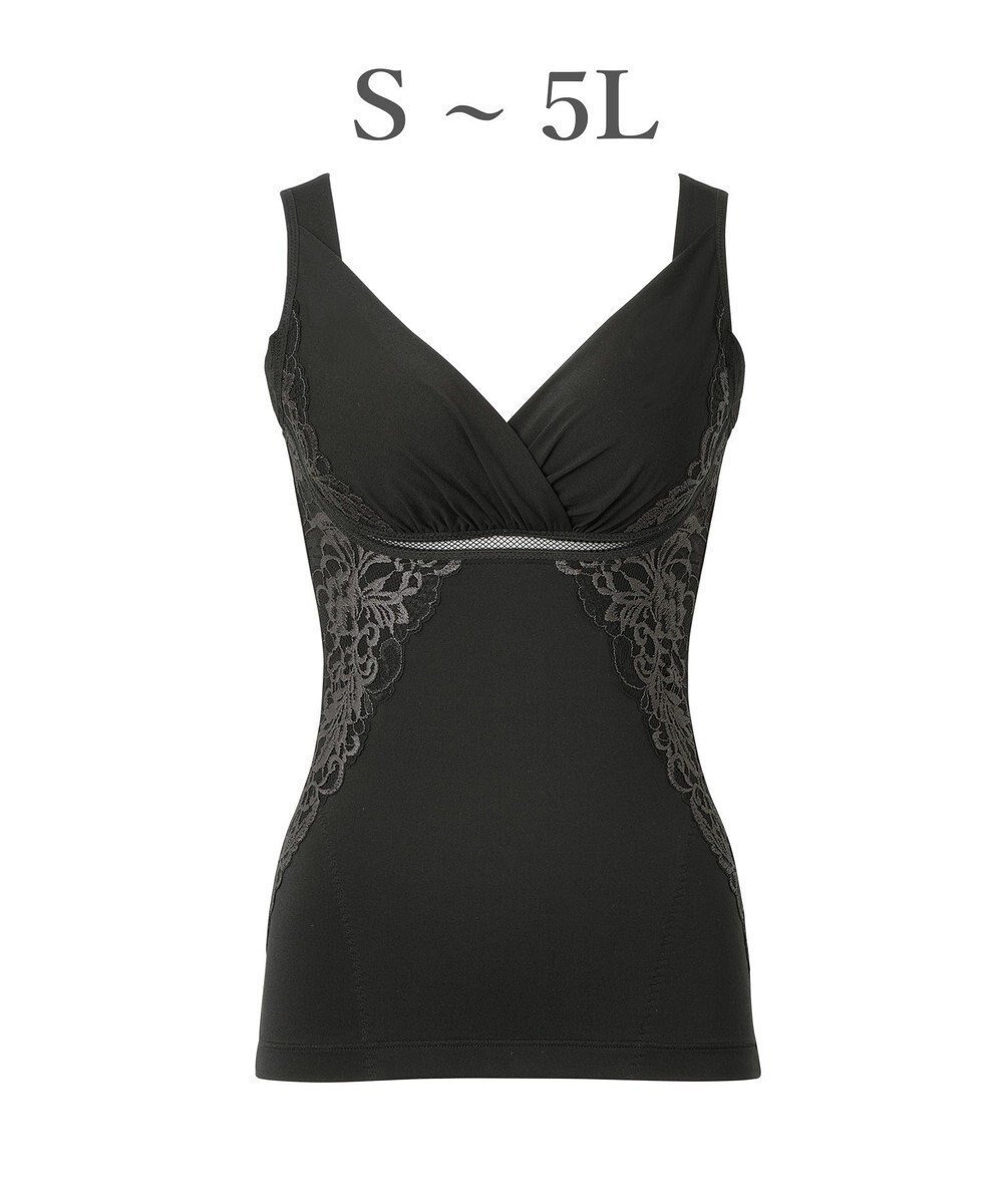 【ブラデリス ニューヨーク/BRADELIS New York】の【BRADELIS NewYork peace】綿混キャッチャーカップレースブラキャミ24 ノンワイヤー 補正 下着 ボディスーツ カップ付き ブラトップ インテリア・キッズ・メンズ・レディースファッション・服の通販 founy(ファニー) 　ファッション　Fashion　レディースファッション　Fashion for Women　トップス・カットソー　Cut & Sew Tops　キャミソール&ノースリーブ　Camisoles & Sleeveless Tops　下着・ランジェリー　Lingerie & Intimates　アンダーウェア・ベースインナー・肌着　Underwear / Base Layer / Undergarments　アンダー　Underwear Essentials　シェイプ　Shape, Slim Fit　ショーツ　Shorts, Short Pants　スーツ　Suit, Formalwear　スーピマ　Supima, Premium Cotton　タンク　Tank Top, Sleeveless Top　なめらか　Smooth, Silky Texture　パターン　Pattern, Design Print　フィット　Fit, Slim Fit　フラット　Flat, Flat Shoes　モチーフ　Motif, Design Theme　ランジェリー　Lingerie, Intimate Wear　レース　Lace, Lace Fabric　ワイヤー　Wire, Wired Bra　おすすめ　Recommended / Our Picks　筋トレ・ボディメイク　Workout / Body Make / Fitness　ブラック|ID: prp329100004357472 ipo3291000000035633710