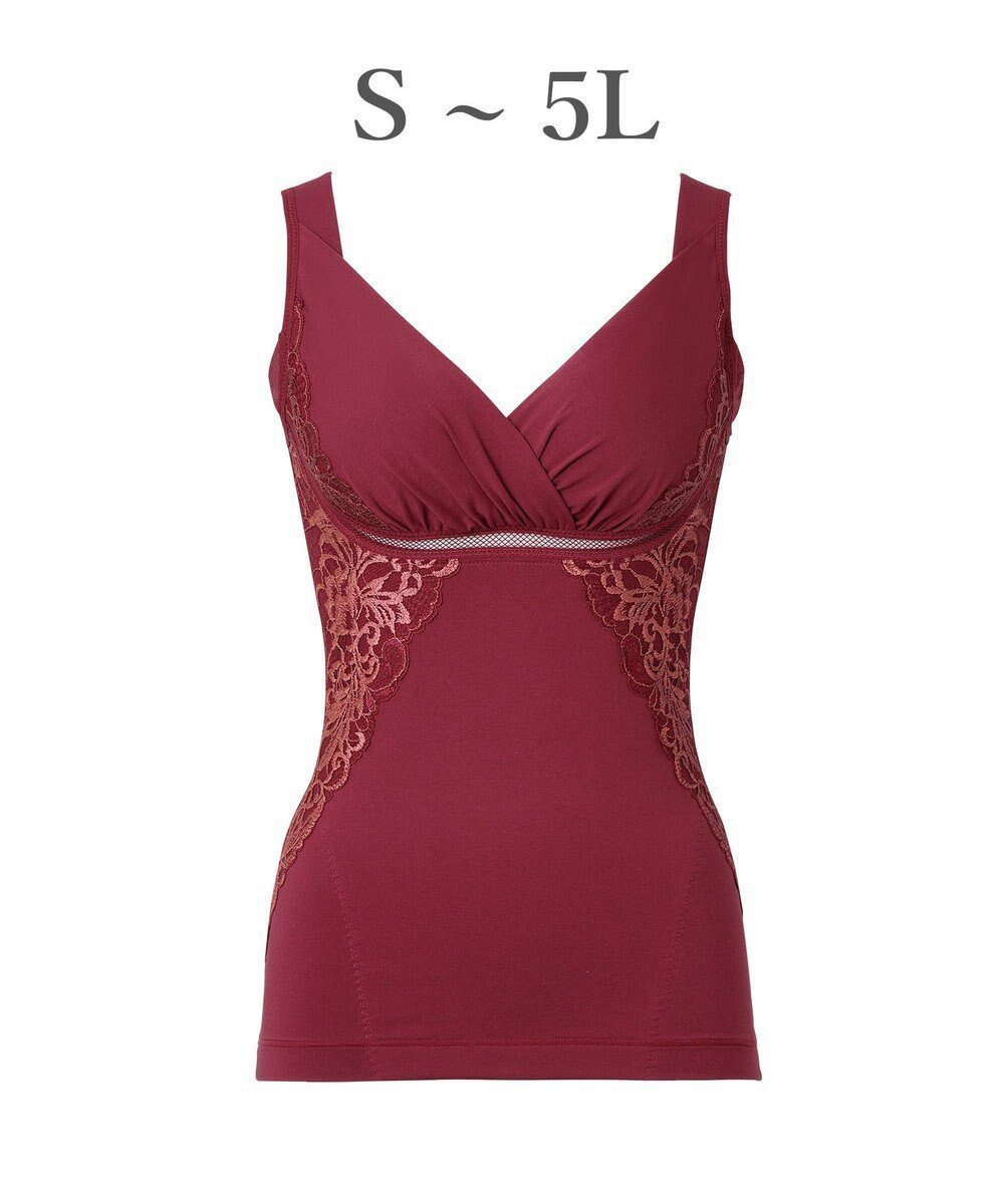 【ブラデリス ニューヨーク/BRADELIS New York】の【BRADELIS NewYork peace】綿混キャッチャーカップレースブラキャミ24 ノンワイヤー 補正 下着 ボディスーツ カップ付き ブラトップ インテリア・キッズ・メンズ・レディースファッション・服の通販 founy(ファニー) 　ファッション　Fashion　レディースファッション　Fashion for Women　トップス・カットソー　Cut & Sew Tops　キャミソール&ノースリーブ　Camisoles & Sleeveless Tops　下着・ランジェリー　Lingerie & Intimates　アンダーウェア・ベースインナー・肌着　Underwear / Base Layer / Undergarments　アンダー　Underwear Essentials　シェイプ　Shape, Slim Fit　ショーツ　Shorts, Short Pants　スーツ　Suit, Formalwear　スーピマ　Supima, Premium Cotton　タンク　Tank Top, Sleeveless Top　なめらか　Smooth, Silky Texture　パターン　Pattern, Design Print　フィット　Fit, Slim Fit　フラット　Flat, Flat Shoes　モチーフ　Motif, Design Theme　ランジェリー　Lingerie, Intimate Wear　レース　Lace, Lace Fabric　ワイヤー　Wire, Wired Bra　おすすめ　Recommended / Our Picks　筋トレ・ボディメイク　Workout / Body Make / Fitness　バーガンディ|ID: prp329100004357472 ipo3291000000035633712