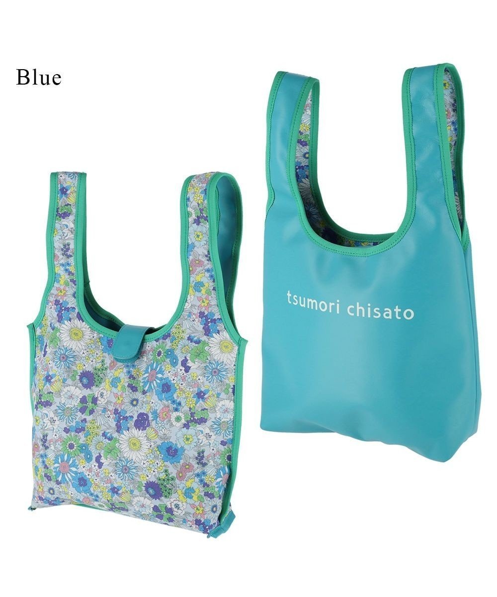 【ツモリチサト キャリー/tsumori chisato CARRY】のリバーシブルラム レジレザーバッグ ハンドバッグ 手提げバッグ Lサイズ インテリア・キッズ・メンズ・レディースファッション・服の通販 founy(ファニー) 　ファッション　Fashion　レディースファッション　WOMEN　アウター　Coat Outerwear　トップス・カットソー　Tops/Tshirt　ベスト/ジレ　Gilets/Vests　ガーリー　Girly　ハンドバッグ　Handbag　プリント　Print　ポケット　Pocket　マグネット　Magnet　リバーシブル　Reversible　ブルー|ID: prp329100004357532 ipo3291000000030995377