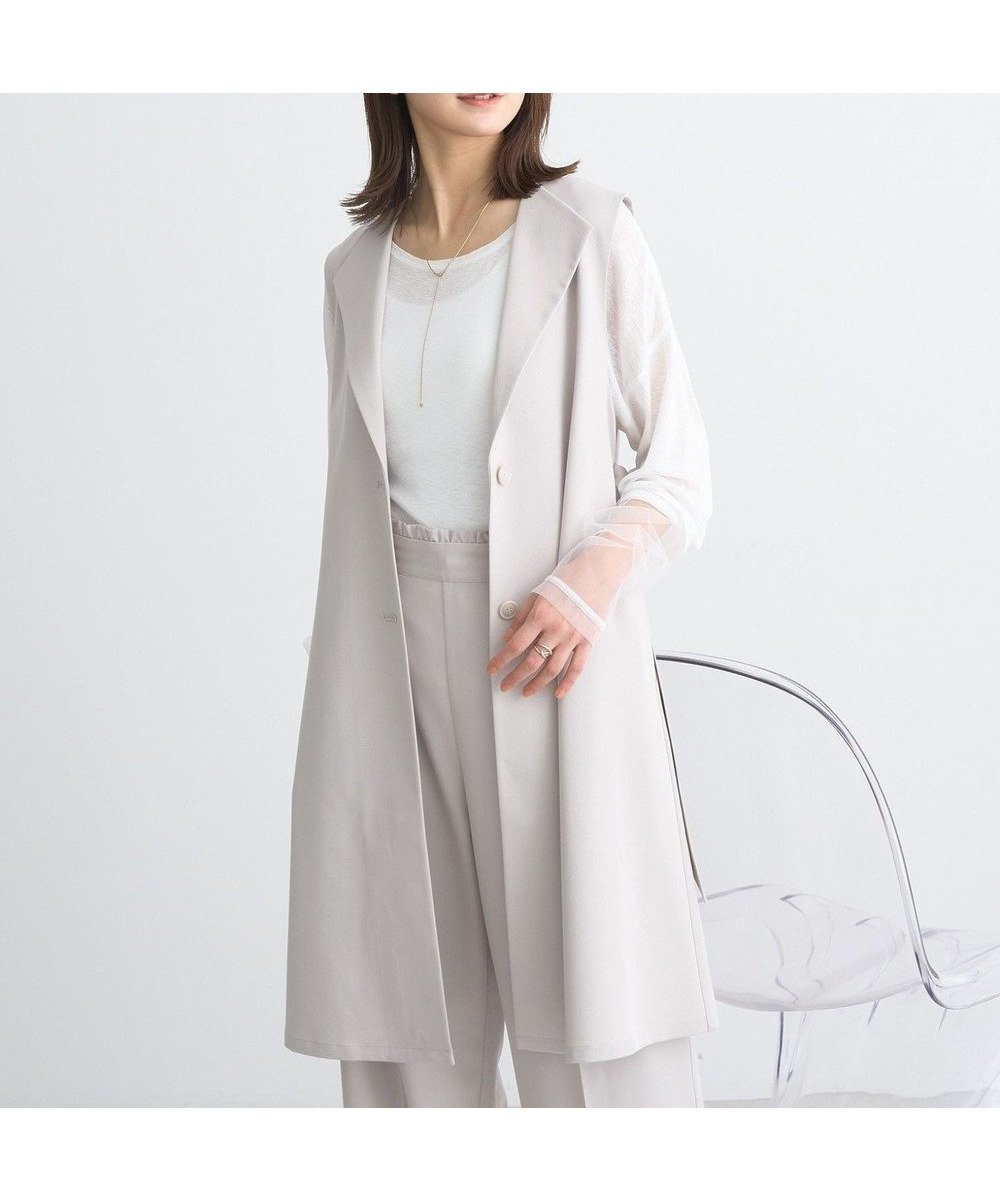 【アースミュージックアンドエコロジー/earth music&ecology】のミドル丈ジレ インテリア・キッズ・メンズ・レディースファッション・服の通販 founy(ファニー) 　ファッション　Fashion　レディースファッション　Fashion for Women　アウター　Coat / Outerwear Collection　レディースジャケット・軽アウター　Jackets　ジャケット　Jacket, Outerwear　ポケット　Pocket, Pocket Detail　ミドル　Middle Length, Mid Height　モダン　Modern, Contemporary　再入荷　Restock / Back in Stock　夏　Summer　春　Spring　S/S・春夏　SS, Spring/Summer, Warm Season　Beige|ID: prp329100004358504 ipo3291000000032352783