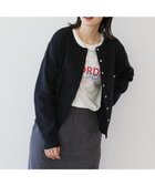 【アメリカンホリック/AMERICAN HOLIC】のクルーネックニットカーディガン 人気、トレンドファッション・服の通販 founy(ファニー) ファッション Fashion レディースファッション Fashion for Women トップス・カットソー Cut & Sew Tops ニット Knit Tops & Sweaters カーディガン・羽織り Layered Style Cardigans カーディガン Cardigan, Knitwear シンプル Simple, Minimal ダウン Down, Puffer ボーダー Border, Stripe 夏 Summer 春 Spring S/S・春夏 SS, Spring/Summer, Warm Season 洗える Machine Washable thumbnail Black|ID: prp329100004358506 ipo3291000000033575167