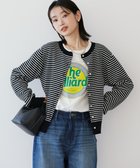 【アメリカンホリック/AMERICAN HOLIC】のクルーネックニットカーディガン 人気、トレンドファッション・服の通販 founy(ファニー) ファッション Fashion レディースファッション Fashion for Women トップス・カットソー Cut & Sew Tops ニット Knit Tops & Sweaters カーディガン・羽織り Layered Style Cardigans カーディガン Cardigan, Knitwear シンプル Simple, Minimal ダウン Down, Puffer ボーダー Border, Stripe 夏 Summer 春 Spring S/S・春夏 SS, Spring/Summer, Warm Season 洗える Machine Washable thumbnail Border Black|ID: prp329100004358506 ipo3291000000033575169