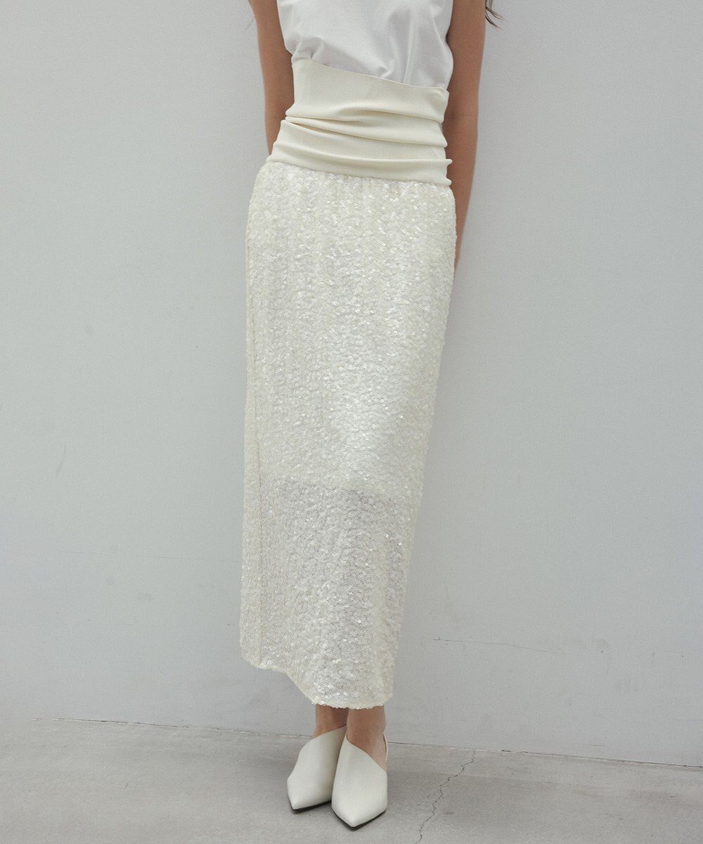 【ベイジ,/BEIGE,】の【洗える】ALYSSUME / スパンコールストレッチニットスカート 人気、トレンドファッション・服の通販 founy(ファニー) 　ファッション　Fashion　レディースファッション　WOMEN　スカート　Skirt　春　Spring　洗える　Washable　カットソー　Cut And Sew　シューズ　Shoes　ジャケット　Jacket　ジャージー　Jersey　スパンコール　Sequins　スリット　Slit　ランダム　Random　S/S・春夏　Ss・Spring/Summer　夏　Summer　エレガント 上品　Elegant　 other-1|ID: prp329100004358510 ipo3291000000031589587