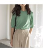 【組曲/KUMIKYOKU】の【接触冷感・UVカット】フラワーメタル ニットTシャツ グリーン|ID: prp329100004358514 ipo3291000000032550445
