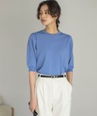 【組曲/KUMIKYOKU】の【接触冷感・UVカット】フラワーメタル ニットTシャツ ブルー|ID: prp329100004358514 ipo3291000000032550446