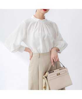 【組曲/KUMIKYOKU】のリヨセルシャーティングハイネック ブラウス 人気、トレンドファッション・服の通販 founy(ファニー) ファッション Fashion レディースファッション WOMEN トップス・カットソー Tops/Tshirt シャツ/ブラウス Shirts/Blouses エレガント 上品 Elegant 春 Spring ストライプ Stripe スリーブ Sleeve ドレープ Drape ハイネック High Neck ボーダー Border 無地 Plain Color リラックス Relax S/S・春夏 Ss・Spring/Summer 夏 Summer |ID:prp329100004358518
