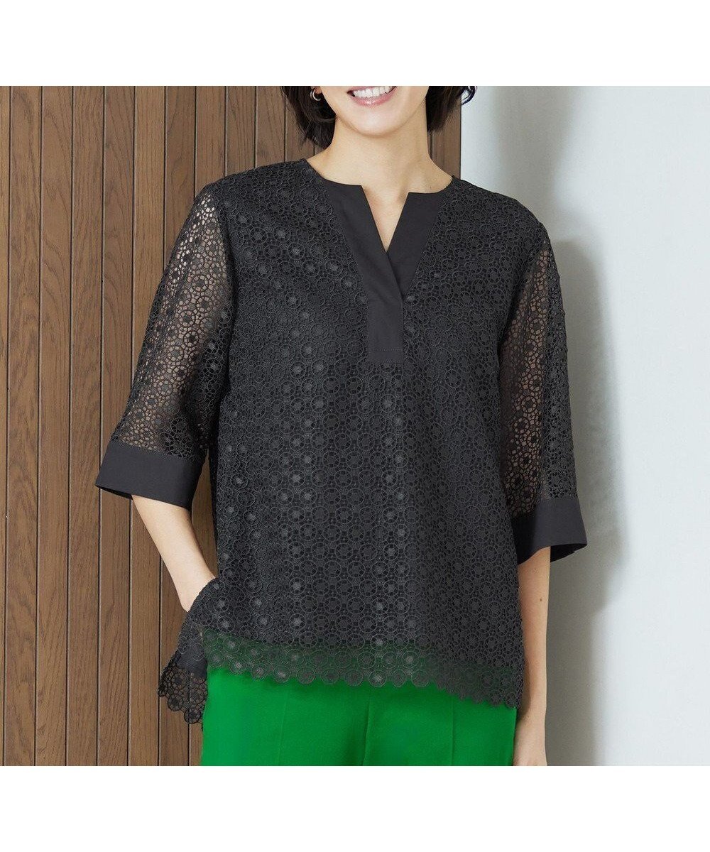 【自由区/JIYU-KU】の【洗える】ジオメトリックフラワーレースプルオーバー ブラウス インテリア・キッズ・メンズ・レディースファッション・服の通販 founy(ファニー) ファッション Fashion レディースファッション Fashion for Women トップス・カットソー Cut & Sew Tops シャツ・ブラウス・オフィスカジュアル Elegant Blouses & Button-Ups カジュアルプルオーバー・ニットトップス Pullovers & Knit Tops / Casual Pullovers アンティーク Antique-Inspired エレガント 上品 Elegant 春 Spring 洗える Machine Washable カフス Cuff Design サークル Circle, Round Design シンプル Simple, Minimal スカラップ Scallop, Scalloped Edge 透かし Cut-Out, Lacework 人気 Popular, Best Seller ビンテージ Vintage, Retro Style フラワー Flower, Floral ブロッキング Color Blocking, Panel Design ボトム Bottoms, Lower Wear 無地 Plain, Solid Color レース Lace, Lace Fabric ロンドン London Style, British Inspired S/S・春夏 SS, Spring/Summer, Warm Season 夏 Summer スレート|ID: prp329100004358522 ipo3291000000033604356