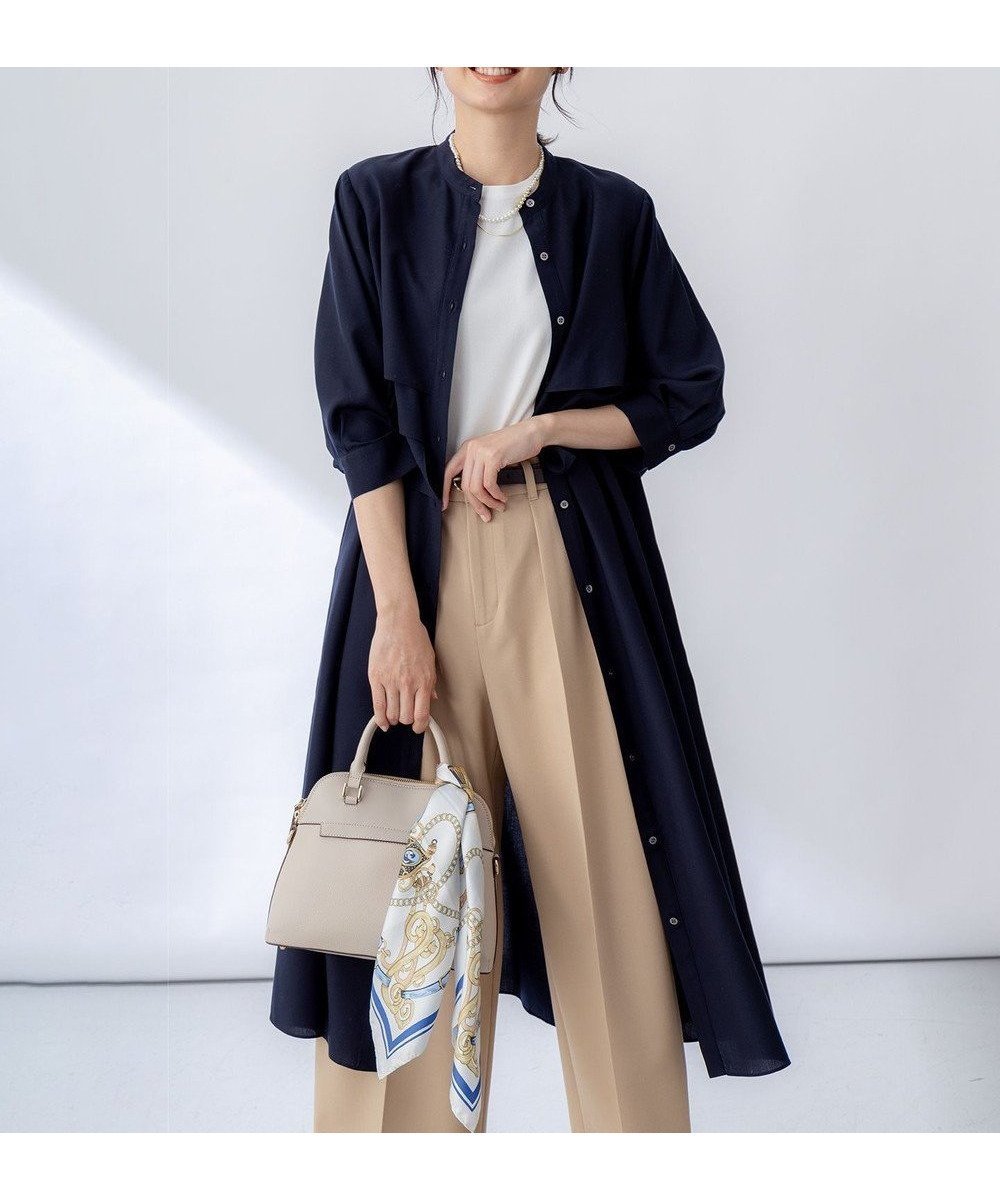 【組曲/KUMIKYOKU】のリヨセルシャーティング ワンピース 人気、トレンドファッション・服の通販 founy(ファニー) 　ファッション　Fashion　レディースファッション　Ladies' Fashion Online　ワンピース　Dress　シャツワンピース　Shirt Dresses　アンダー　Under　エレガント 上品　Elegant　春　Spring　ストライプ　Stripe　スリット　Slit　ティアードワンピース　Tiered Dress　ドレープ　Drape　フリル　Frills　ペプラム　Peplum　ポケット　Pocket　羽織　Haori　無地　Plain Color　ランダム　Random　リラックス　Relax　S/S・春夏　Ss・Spring/Summer　夏　Summer　 other-1|ID: prp329100004358524 ipo3291000000032550579