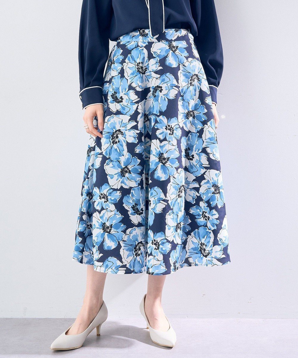 【イェッカ ヴェッカ/YECCA VECCA】の大花柄フレアスカート インテリア・キッズ・メンズ・レディースファッション・服の通販 founy(ファニー) 　ファッション　Fashion　レディースファッション　WOMEN　スカート　Skirt　Aライン/フレアスカート　Flared A-Line Skirts　フェミニン　Feminine　フレア　Flare　ポケット　Pocket　夏　Summer　日本製　Made In Japan　春　Spring　S/S・春夏　Ss・Spring/Summer　Navy|ID: prp329100004358534 ipo3291000000031970362