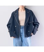 【イェッカ ヴェッカ/YECCA VECCA】のパイピングショートトレンチコート Navy|ID: prp329100004358596 ipo3291000000030463759