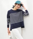 【アンフィーロ 自由区/UNFILO】の【抗菌防臭/UVケア】マイビューティ クルーネック ニット ネイビー×オフ|ID: prp329100004358618 ipo3291000000032559432