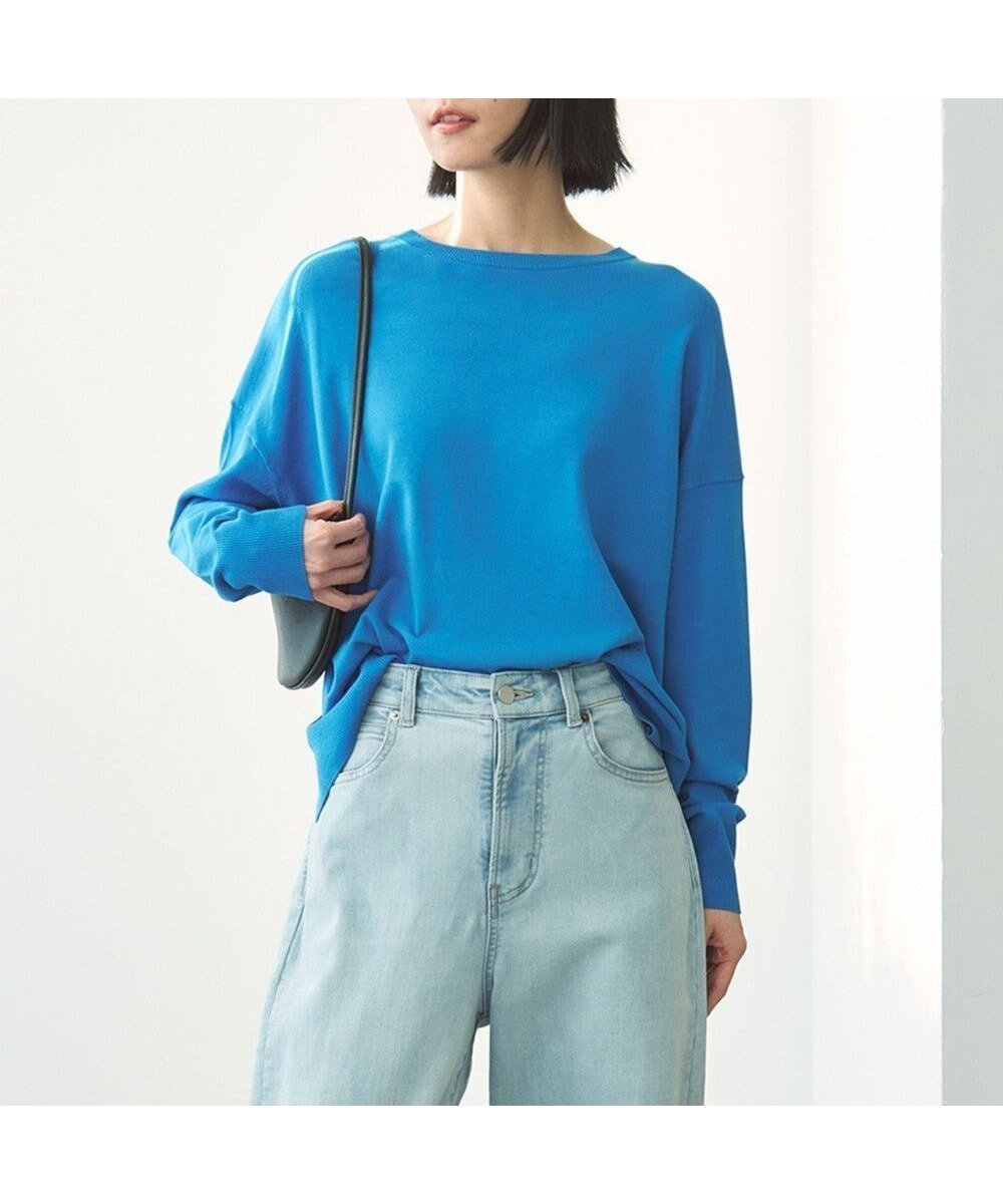 【アンフィーロ 自由区/UNFILO】のマイビューティ クルーネック ニット インテリア・キッズ・メンズ・レディースファッション・服の通販 founy(ファニー) ファッション Fashion レディースファッション Fashion for Women トップス・カットソー Cut & Sew Tops ニット Knit Tops & Sweaters ウォッシャブル Machine Washable 春 Spring 抗菌 Antibacterial, Bacteria-Resistant スリット Slit, Slit Detail セーター Sweater, Knitwear ツイスト Tweed, Tweed Fabric ヘムライン Hemline, Bottom Cut ボトム Bottoms, Lower Wear ワイド Wide, Wide Fit S/S・春夏 SS, Spring/Summer, Warm Season 夏 Summer 2025年 2025 2025春夏・S/S Spring/Summer 2025 SS25 ブルー|ID: prp329100004358618 ipo3291000000033207187