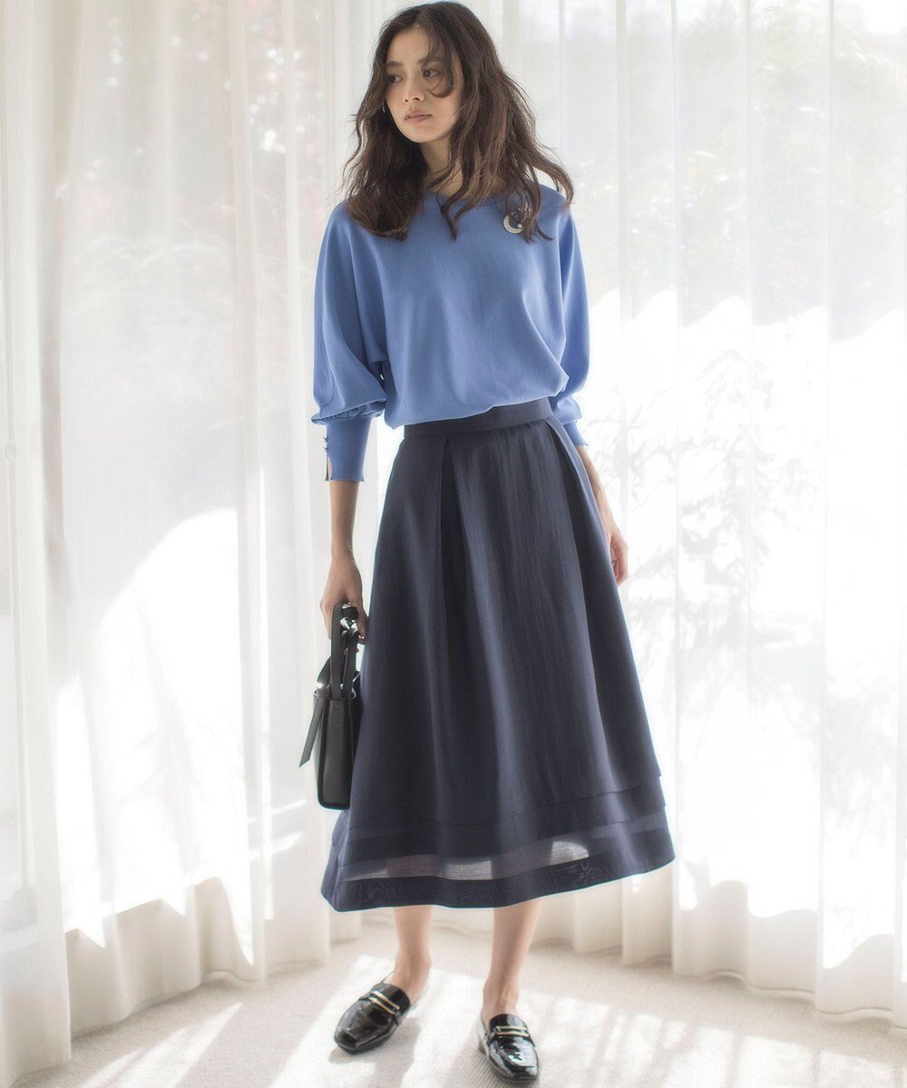 【組曲/KUMIKYOKU】のラメオーガンジー スカート インテリア・キッズ・メンズ・レディースファッション・服の通販 founy(ファニー) 　ファッション　Fashion　レディースファッション　WOMEN　スカート　Skirt　オーガンジー　Organdy　春　Spring　トレンド　Trend　プリント　Print　ボーダー　Border　S/S・春夏　Ss・Spring/Summer　夏　Summer　エレガント 上品　Elegant　ネイビー系|ID: prp329100004358624 ipo3291000000031975763