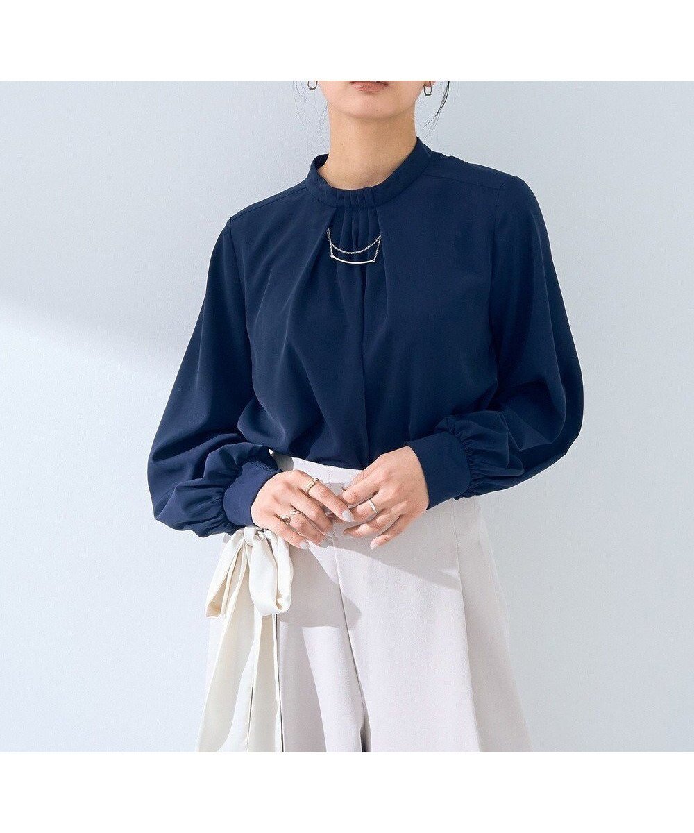 【イェッカ ヴェッカ/YECCA VECCA】のアクセサリー付きブラウス インテリア・キッズ・メンズ・レディースファッション・服の通販 founy(ファニー) 　ファッション　Fashion　レディースファッション　WOMEN　トップス・カットソー　Tops/Tshirt　シャツ/ブラウス　Shirts/Blouses　おすすめ　Recommend　アクセサリー　Accessories　インナー　Inner　シンプル　Simple　ジャケット　Jacket　フロント　Front　ポケット　Pocket　メタル　Metal　エレガント 上品　Elegant　夏　Summer　春　Spring　S/S・春夏　Ss・Spring/Summer　Navy|ID: prp329100004358664 ipo3291000000031976453