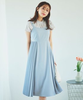 【フェルゥ/Feroux】 【洗える】プリーツコンビ ジャンパースカート人気、トレンドファッション・服の通販 founy(ファニー) ファッション Fashion レディースファッション WOMEN スカート Skirt インナー Inner カッティング Cutting カットソー Cut And Sew コンビ Combination ツイル Twill フレア Flare プリーツ Pleats 再入荷 Restock/Back In Stock/Re Arrival 半袖 Short Sleeve 夏 Summer 春 Spring S/S・春夏 Ss・Spring/Summer 洗える Washable |ID:prp329100004358694