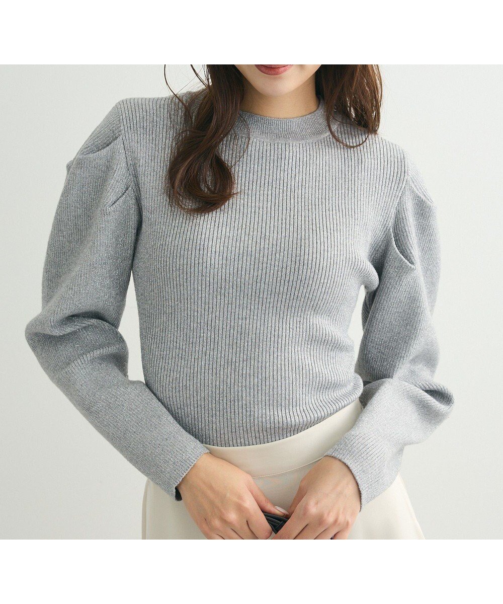 【グリーンパークス/Green Parks】の・swing by ラメニットパワーショルダー インテリア・キッズ・メンズ・レディースファッション・服の通販 founy(ファニー) 　ファッション　Fashion　レディースファッション　Fashion for Women　トップス・カットソー　Cut & Sew Tops　ニット　Knit Tops & Sweaters　ショルダー　Shoulder, Shoulder Strap　シンプル　Simple, Minimal　セーター　Sweater, Knitwear　トレンド　Trend, Trending Now　ポケット　Pocket, Pocket Detail　エレガント 上品　Elegant　再入荷　Restock / Back in Stock　夏　Summer　春　Spring　S/S・春夏　SS, Spring/Summer, Warm Season　Gray Mixture|ID: prp329100004358696 ipo3291000000031866810