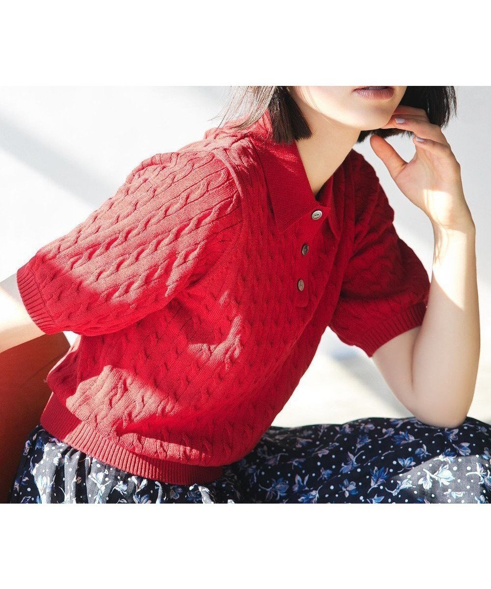 【組曲/KUMIKYOKU】のポロ襟 ニットプルオーバー インテリア・キッズ・メンズ・レディースファッション・服の通販 founy(ファニー) 　ファッション　Fashion　レディースファッション　WOMEN　トップス・カットソー　Tops/Tshirt　ニット　Knit Tops　プルオーバー　Pullover　春　Spring　コンパクト　Compact　ストレッチ　Stretch　セーター　Sweater　トレンド　Trend　S/S・春夏　Ss・Spring/Summer　おすすめ　Recommend　夏　Summer　レッド系|ID: prp329100004359806 ipo3291000000030945864