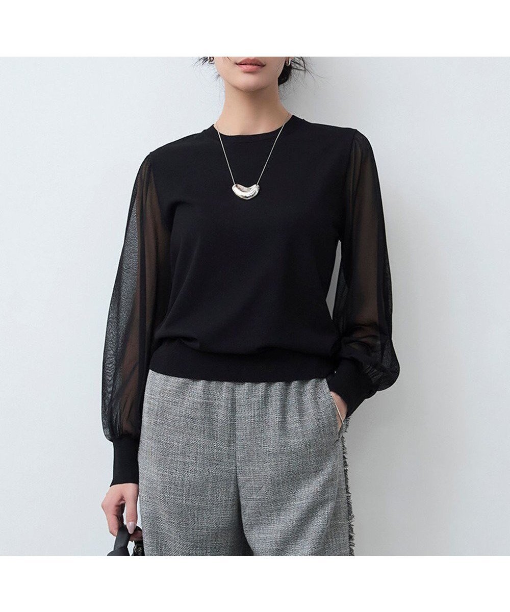 【アイシービー/iCB】の【洗える】クロスコンビ シアースリーブニット 人気、トレンドファッション・服の通販 founy(ファニー) 　ファッション　Fashion　レディースファッション　Fashion for Women　トップス・カットソー　Cut & Sew Tops　ニット　Knit Tops & Sweaters　インナー　Innerwear　春　Spring　洗える　Machine Washable　コンパクト　Compact, Small Size　コンビ　Combo, Combination Style　シアー　Sheer, See-Through　ジャケット　Jacket, Outerwear　ストレッチ　Stretch, Stretchy Fabric　セーター　Sweater, Knitwear　S/S・春夏　SS, Spring/Summer, Warm Season　夏　Summer　エレガント 上品　Elegant　セレモニー　Ceremony　2025年　2025　2025春夏・S/S　Spring/Summer 2025 SS25　 other-1|ID: prp329100004359819 ipo3291000000032663288