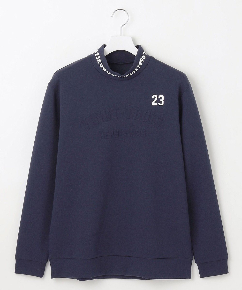 【23区 ゴルフ/23区GOLF / MEN】の【MEN】【UVカット】ストレッチ性抜群!パターンからゴルフに合わせたしっかり素材のカノコダンボールモック インテリア・キッズ・メンズ・レディースファッション・服の通販 founy(ファニー) 　ファッション　Fashion　メンズファッション　Men's Style Online　トップス・カットソー　Tops/Tshirt/Men　コンパクト　Compact　ゴルフ　Golf　スウェット　Sweat　ストレッチ　Stretch　スリム　Slim　パターン　Pattern　フラット　Flat　フロント　Front　ブルゾン　Blouson　モックネック　Mock Neck　夏　Summer　春　Spring　S/S・春夏　Ss・Spring/Summer　ネイビー系|ID: prp329100004363338 ipo3291000000032649628