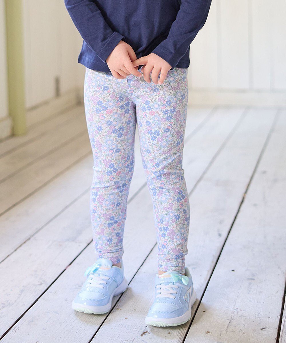 【エニファム/any FAM / KIDS】の総柄フルレングスレギンス インテリア・キッズ・メンズ・レディースファッション・服の通販 founy(ファニー) 　ファッション　Fashion　キッズファッション　KIDS　ギンガム　Gingham　スマホ　Smartphone　人気　Popularity　ポケット　Pocket　レギンス　Leggings　サックスブルー×小花柄|ID: prp329100004364212 ipo3291000000031961464