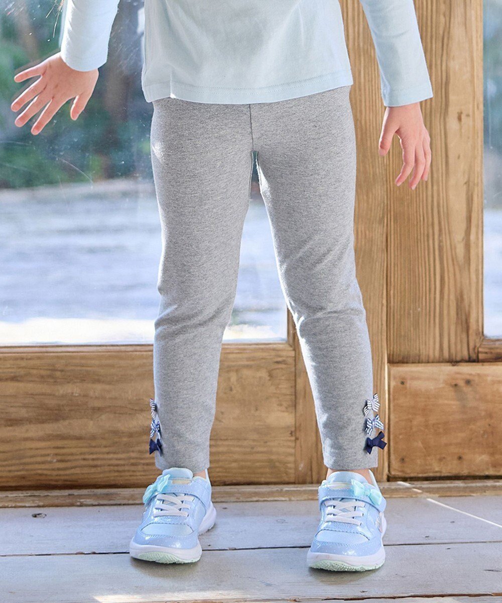 【エニファム/any FAM / KIDS】のフルレングスレギンス インテリア・キッズ・メンズ・レディースファッション・服の通販 founy(ファニー) 　ファッション　Fashion　キッズファッション　KIDS　ポケット　Pocket　リボン　Ribbon　レギンス　Leggings　ワンポイント　One Point　グレー|ID: prp329100004364213 ipo3291000000031961435
