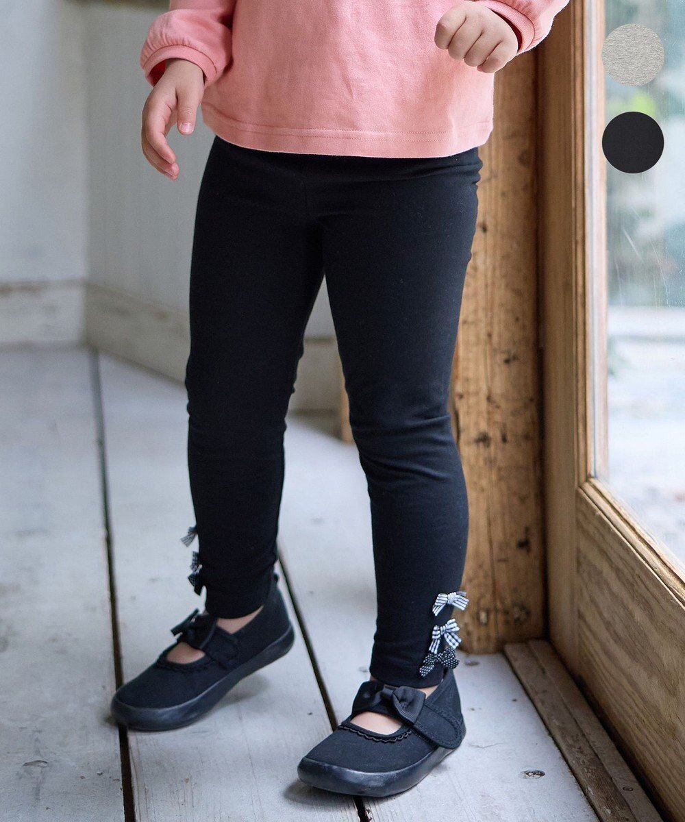 【エニファム/any FAM / KIDS】のフルレングスレギンス インテリア・キッズ・メンズ・レディースファッション・服の通販 founy(ファニー) 　ファッション　Fashion　キッズファッション　Fashion for Kids　ポケット　Pocket, Pocket Detail　リボン　Ribbon, Bow　レギンス　Leggings, Stretch Pants　ワンポイント　One Point, Statement Accent　ブラック|ID: prp329100004364213 ipo3291000000032622601