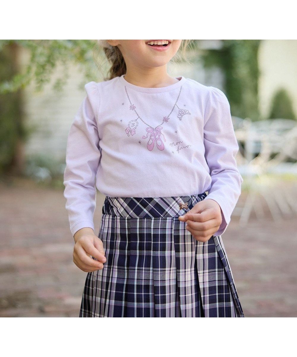 【エニィ/ANY / KIDS】の【WEB限定】7days プリント 長袖Tシャツ インテリア・キッズ・メンズ・レディースファッション・服の通販 founy(ファニー) 　ファッション　Fashion　キッズファッション　Fashion for Kids　トップス・カットソー　Cut & Sew Tops　春　Spring　カットソー　Cut and Sewn Top　長袖　Long Sleeve, Full Sleeve　プリント　Print, Printed Pattern　ポケット　Pocket, Pocket Detail　A/W・秋冬　Autumn/Winter　S/S・春夏　SS, Spring/Summer, Warm Season　プチプライス・低価格　Affordable / Budget Price　おすすめ　Recommended / Our Picks　夏　Summer　ラベンダー×ネックレス|ID: prp329100004364215 ipo3291000000032757010