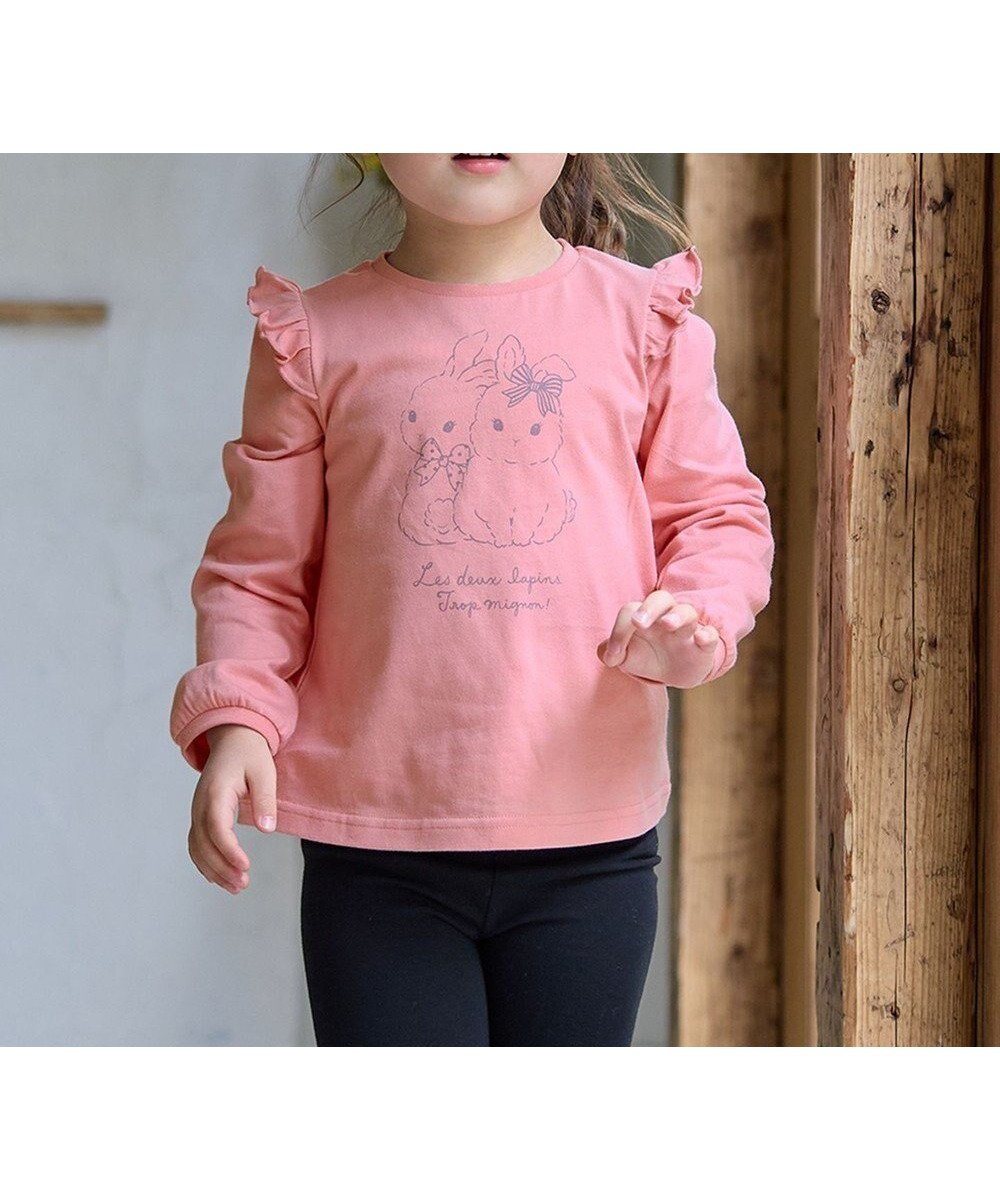 【エニィ/ANY / KIDS】の【WEB限定】7days プリント 長袖Tシャツ インテリア・キッズ・メンズ・レディースファッション・服の通販 founy(ファニー) 　ファッション　Fashion　キッズファッション　Fashion for Kids　トップス・カットソー　Cut & Sew Tops　春　Spring　カットソー　Cut and Sewn Top　長袖　Long Sleeve, Full Sleeve　プリント　Print, Printed Pattern　ポケット　Pocket, Pocket Detail　A/W・秋冬　Autumn/Winter　S/S・春夏　SS, Spring/Summer, Warm Season　プチプライス・低価格　Affordable / Budget Price　おすすめ　Recommended / Our Picks　夏　Summer　ピンク×ウサギ|ID: prp329100004364215 ipo3291000000032757011