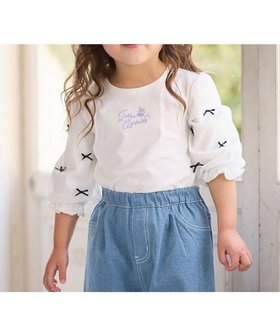 【エニファム/any FAM / KIDS】 リボン×チュール 七分袖Tシャツ人気、トレンドファッション・服の通販 founy(ファニー) ファッション Fashion キッズファッション KIDS トップス・カットソー Tops/Tees/Kids NEW・新作・新着・新入荷 New Arrivals カットソー Cut And Sew ガーリー Girly チュール Tulle トレンド Trend バレエ Ballet ポケット Pocket リボン Ribbon 夏 Summer 春 Spring S/S・春夏 Ss・Spring/Summer |ID:prp329100004364217