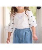 【エニファム/any FAM / KIDS】のリボン×チュール 七分袖Tシャツ オフホワイト|ID:prp329100004364217