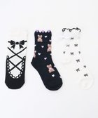 【エニファム/any FAM / KIDS】の【3点セット】ソックス (クマ×リボン) ブラック|ID: prp329100004364220 ipo3291000000030519172