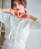 【フェルゥ/Feroux】の【洗える】リボンパール七分袖 カーディガン ホワイト系|ID: prp329100004365456 ipo3291000000032654467