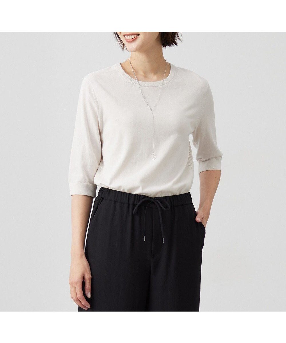 【ジェイ プレス/J.PRESS】の【洗える】BASIC HT COTTON クールネック プルオーバー インテリア・キッズ・メンズ・レディースファッション・服の通販 founy(ファニー) 　ファッション　Fashion　レディースファッション　WOMEN　トップス・カットソー　Tops/Tshirt　ニット　Knit Tops　プルオーバー　Pullover　アンサンブル　Ensemble　イタリア　Italy　インド　India　春　Spring　洗える　Washable　カーディガン　Cardigan　シルク　Silk　シンプル　Simple　セーター　Sweater　バランス　Balance　ベーシック　Basic　S/S・春夏　Ss・Spring/Summer　おすすめ　Recommend　夏　Summer　エレガント 上品　Elegant　ベージュ系|ID: prp329100004371679 ipo3291000000031988696