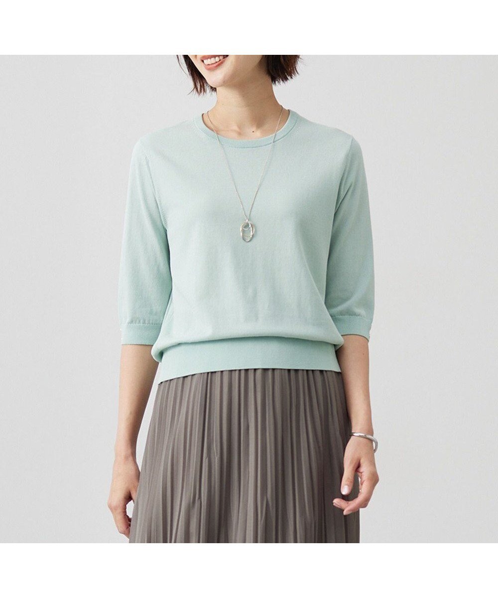 【ジェイ プレス/J.PRESS】の【洗える】BASIC HT COTTON クールネック プルオーバー インテリア・キッズ・メンズ・レディースファッション・服の通販 founy(ファニー) 　ファッション　Fashion　レディースファッション　WOMEN　トップス・カットソー　Tops/Tshirt　ニット　Knit Tops　プルオーバー　Pullover　アンサンブル　Ensemble　イタリア　Italy　インド　India　春　Spring　洗える　Washable　カーディガン　Cardigan　シルク　Silk　シンプル　Simple　セーター　Sweater　バランス　Balance　ベーシック　Basic　S/S・春夏　Ss・Spring/Summer　おすすめ　Recommend　夏　Summer　エレガント 上品　Elegant　ミント系|ID: prp329100004371679 ipo3291000000031988697