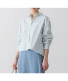 【23区/NIJYUSANKU】の【洗える】CANCLINI クロップド テントライン シャツ ホワイト×グリーンストライプ|ID: prp329100004371688 ipo3291000000032545971