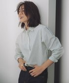 【23区/NIJYUSANKU】の【CLASSY.5月号掲載/洗える】CANCLINI ベーシック シャツ ホワイト×グリーンストライプ|ID:prp329100004371692