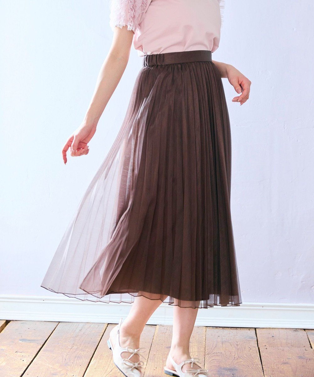 【フェルゥ/Feroux】のシャイニープリーツスカート インテリア・キッズ・メンズ・レディースファッション・服の通販 founy(ファニー) 　ファッション　Fashion　レディースファッション　WOMEN　スカート　Skirt　プリーツスカート　Pleated Skirts　エレガント 上品　Elegant　カットソー　Cut And Sew　シアー　Sheer　シャイニー　Shiny　シンプル　Simple　ジャケット　Jacket　トレンド　Trend　プリーツ　Pleats　夏　Summer　春　Spring　S/S・春夏　Ss・Spring/Summer　ダークブラウン系|ID: prp329100004371736 ipo3291000000031662670