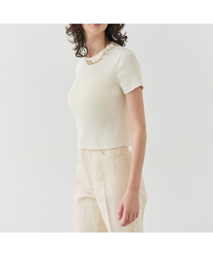 【ベイジ,/BEIGE,】の【洗える・美人百花 4月号掲載】VINCA / パール付き半袖コットンリブニット インテリア・キッズ・メンズ・レディースファッション・服の通販 founy(ファニー) https://founy.com/ 雑誌掲載アイテム Magazine Items ファッション雑誌 Fashion Magazines ビジンヒャッカ 美人百花 ファッション Fashion レディースファッション WOMEN トップス・カットソー Tops/Tshirt ニット Knit Tops アクセサリー Accessories アシンメトリー Asymmetry エレガント 上品 Elegant 春 Spring 洗える Washable カーゴパンツ Cargo Pants コンパクト Compact 吸水 Water Absorption 4月号 April Issue セーター Sweater 雑誌 Magazine デニム Denim パール Pearl 半袖 Short Sleeve ロング Long S/S・春夏 Ss・Spring/Summer 再入荷 Restock/Back In Stock/Re Arrival 夏 Summer ビジネス 仕事 通勤 Business |ID: prp329100004371862 ipo3291000000031986168