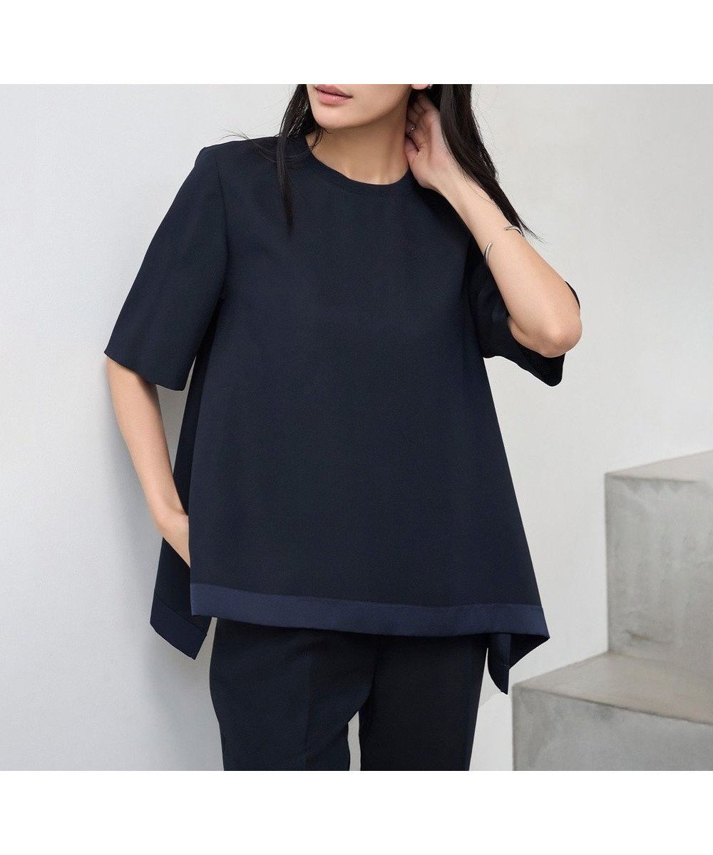 【アイシービー/iCB】の【WEB限定・UVケア・速乾・洗える】 FluidBackSatin Tブラウス インテリア・キッズ・メンズ・レディースファッション・服の通販 founy(ファニー) 　ファッション　Fashion　レディースファッション　Fashion for Women　トップス・カットソー　Cut & Sew Tops　シャツ・ブラウス・オフィスカジュアル　Elegant Blouses & Button-Ups　春　Spring　洗える　Machine Washable　コンビ　Combo, Combination Style　サテン　Satin, Glossy Fabric　セットアップ　Set-Up, Coordinated Outfit　なめらか　Smooth, Silky Texture　人気　Popular, Best Seller　S/S・春夏　SS, Spring/Summer, Warm Season　おすすめ　Recommended / Our Picks　夏　Summer　2025年　2025　2025春夏・S/S　Spring/Summer 2025 SS25　ネイビー系|ID: prp329100004371921 ipo3291000000032640171